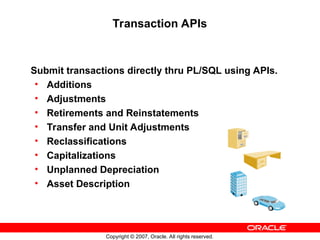 Oracle Asset management overview in R12-ebs | PPT