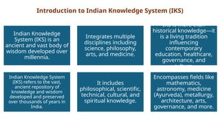 Nature, definition and Scope of Indian Knowledge system | PPTX