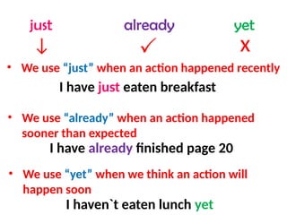 1. Just - Yet - Already.pptx ingles palabras | PPTX