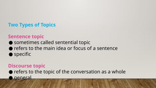 Topic Control as a Communicative Strategy | PPTX