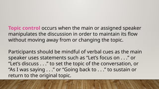 Topic Control as a Communicative Strategy | PPTX