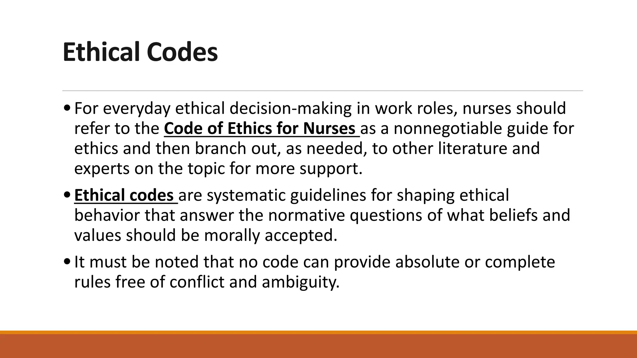 Introduction Ethical Code Introduction to Ethics ...
