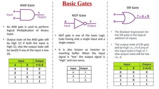 Logic gates are and gate, or gate, not gate and exor gate | PPTX