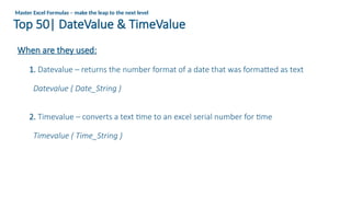 Serial Time Formula Master 100 Excel formulae SIMON SEZ - PART 5 (Date & TIME Functions) | PPTX