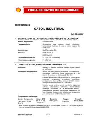 Shell Smds 1. Gasoil - Shell.pdf. MSDS DE PRODUCTOS QUIMICOS, | PDF