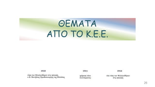 ΘΕΜΑΤΑ
ΑΠΟ ΤΟ Κ.Ε.Ε.
26
 