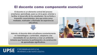 1.4 Caracteristicas y componentes esenciales del proceso enseñanza ...