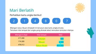 1.1. Bilangan Cacah 500.000-1.000.000untuk kelas 5 | PPTX