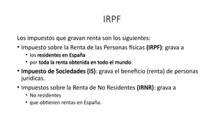 Tema 3 del Impuesto sobre la renta de las personas fisicas | PPTX