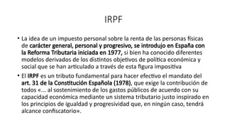 Tema 3 del Impuesto sobre la renta de las personas fisicas | PPTX