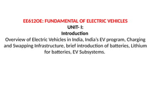 FUNDAMENTIALS OF ELECTRICAL VEHICLE Overview of Electric Vehicles in ...