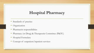 1. Pharmacy Orientation for the student of doctor of Pharmacy (pharm D ...