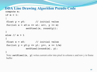 Float On Algorithm It's the ppt of explanation : Graphics primitives and scan conversion ...