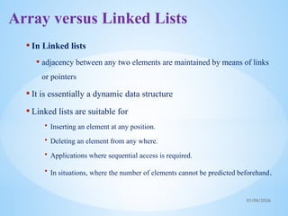 linked list full ppt in data sturctures for engineering students | PPTX