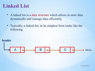 linked list full ppt in data sturctures for engineering students | PPTX