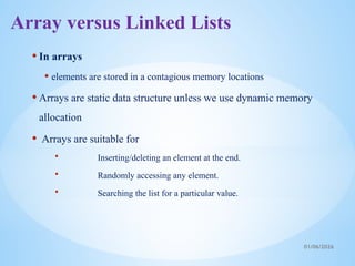 linked list full ppt in data sturctures for engineering students | PPTX