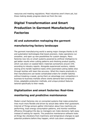 Garment Manufacturing Factory: Key Business Insights | DOCX
