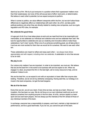 a16z Culture Document (signed by every new hire)