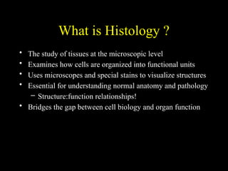 1. INTRODUCTION - 2025.pptx Welcome to the wonderful world of histology ...