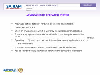 1.4 Operating system overview-objectives and functions - Evolution of ...