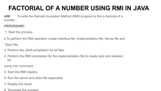 1.1 javarmi.pptx. Explains RMI programming | PPTX
