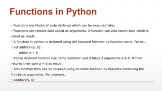 Basics of python programming for college students | PPTX