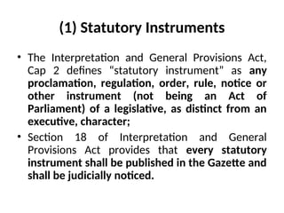 Statutor Instruments 1. Delegated Legislation (1).ppt presentation | PPT