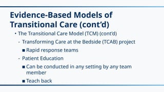 Transitional Rescuer Model 1. Nursing Fundamentals in medical surgical unit | PPTX