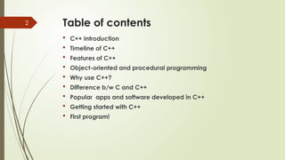 Introduction to C ++ Programming saba university | PPTX