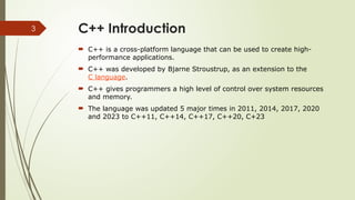 Introduction to C ++ Programming saba university | PPTX