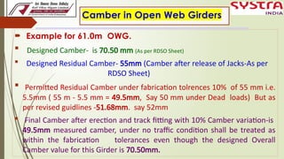 1.Camber Measurement, Method & procedure and Loss of Camber in Open web ...