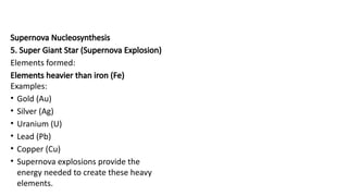 Formation of heavy elements on the earth | PPTX