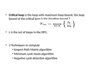 1.1_Iteration bound in VLSI signal processing algoritjms | PPTX