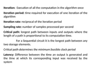 Iteration Execution 1.1_Iteration bound in VLSI signal processing algoritjms | PPTX
