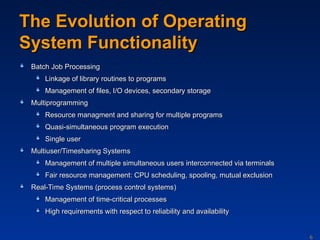 Operating System Functionalities overview of operating systems os evaluation | PPT