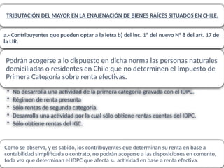 Comprehensive Overview of Chilean Income Tax Law and Definitions of ...