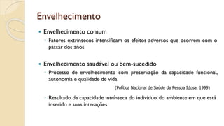 Princípios e Teorias do Envelhecimento Saudável da Pessoa Idosa | PDF