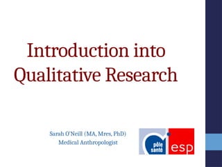 Comprehensive Introduction to Qualitative Research in Public Health and ...