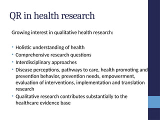 Comprehensive Introduction to Qualitative Research in Public Health and ...