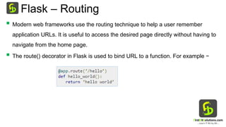 Comprehensive Guide to Flask Web Framework in Python | PPTX