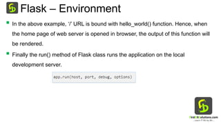 Comprehensive Guide to Flask Web Framework in Python | PPTX