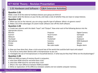 Components of hardware and software notes | PDF