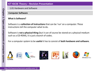 Components of hardware and software notes | PDF
