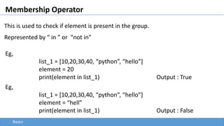 Comprehensive Introduction to Python Basics and Data Types | PPTX