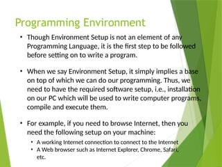 Comprehensive Overview of Programming Languages and Environments for IT ...