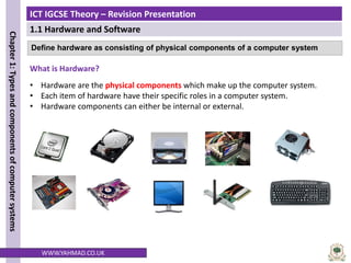 Comprehensive ICT IGCSE Revision on Hardware and Software Components | PDF