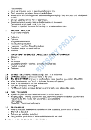 English Language Structure Methods Comprehensive Guide to English Language Structures for Grade 12 | PDF