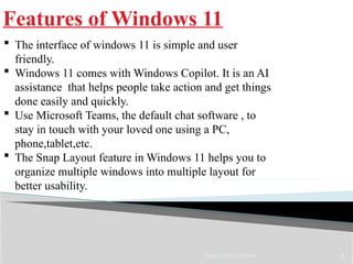 Comprehensive Guide to Windows 11 Features and Usage | PPTX