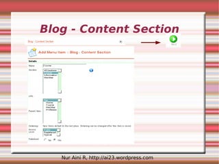 Blog - Content Section




   Nur Aini R, http://ai23.wordpress.com
 