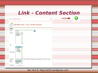 Link - Content Section




   Nur Aini R, http://ai23.wordpress.com
 